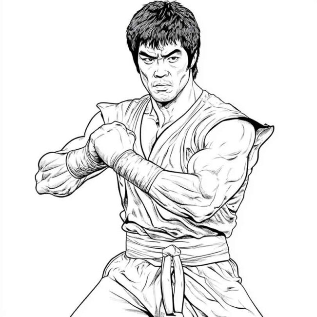 bruce lee para colorir 35