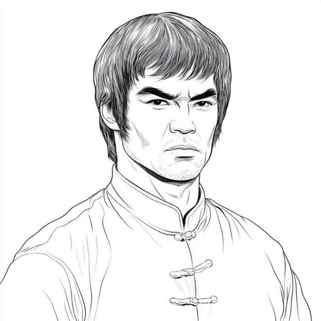 bruce lee para colorir 1