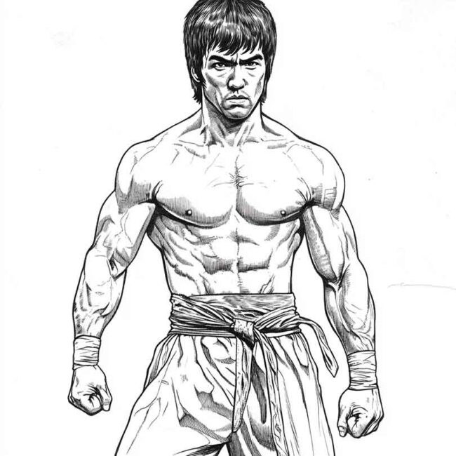 bruce lee para colorir 29