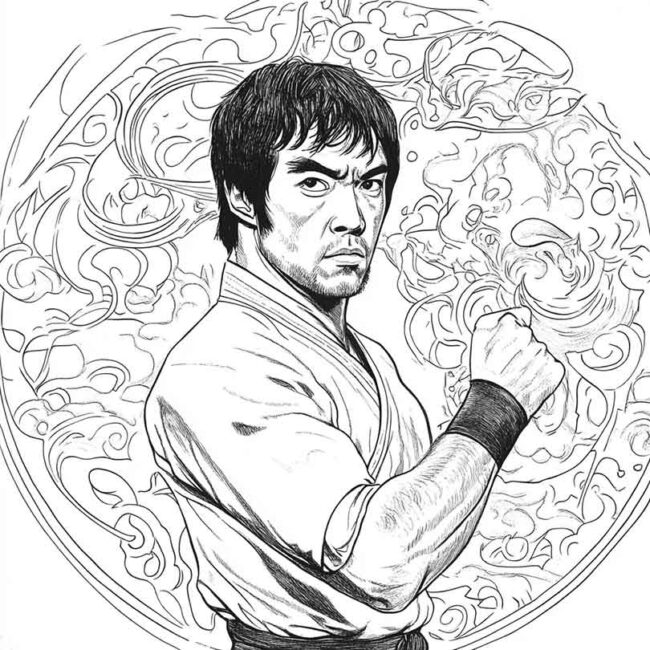 bruce lee para colorir 10