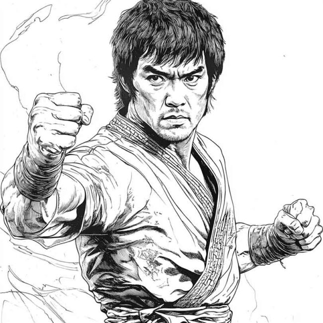 bruce lee para colorir 16