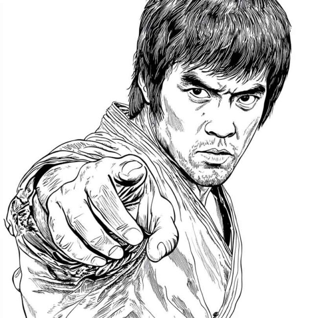 bruce lee para colorir 18