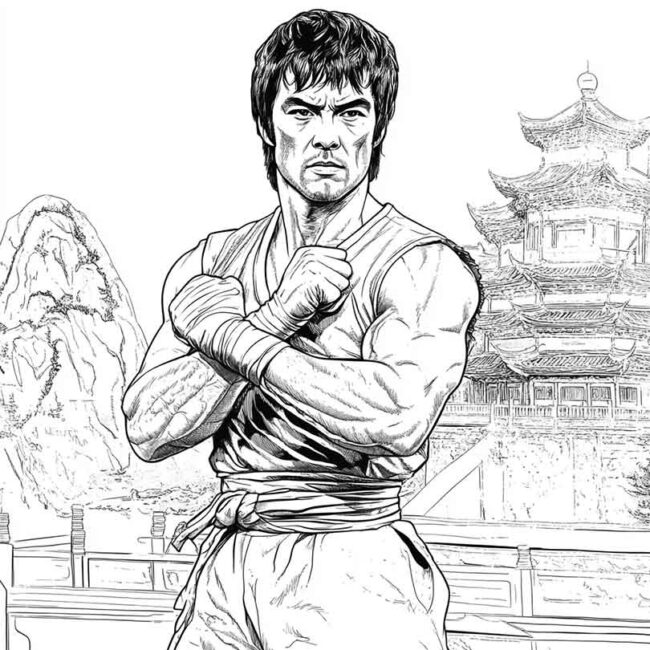 bruce lee para colorir 13