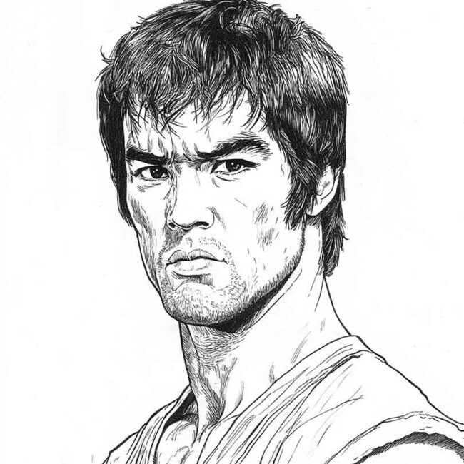 bruce lee para colorir 14