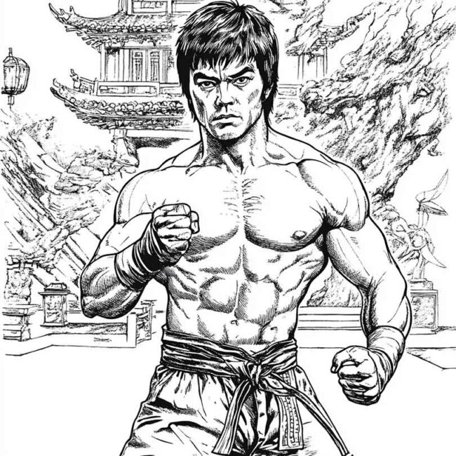 bruce lee para colorir 4