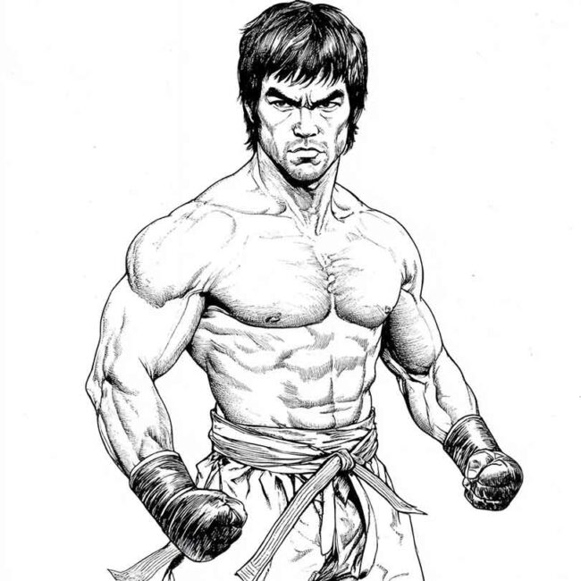 bruce lee para colorir 26