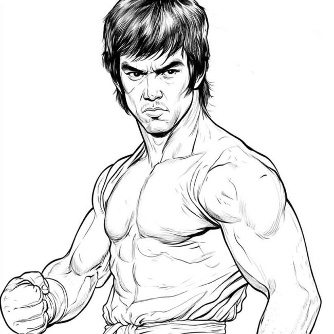 bruce lee para colorir 38