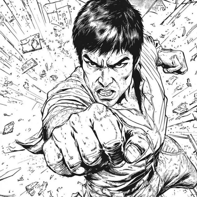 bruce lee para colorir 6