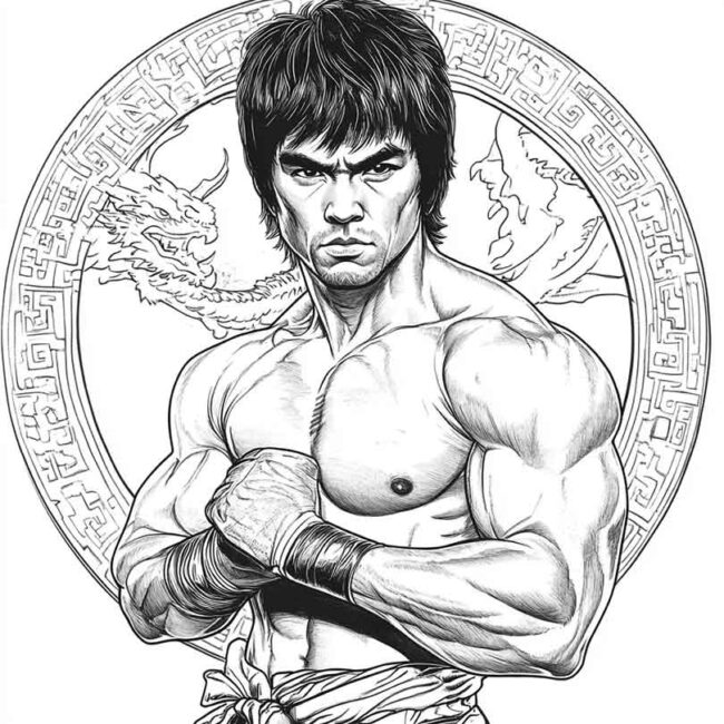 bruce lee para colorir 11