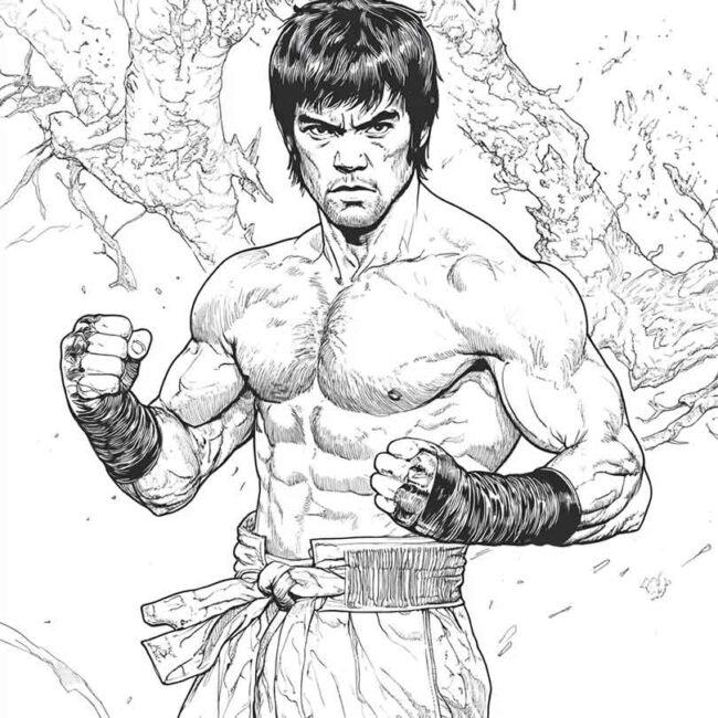 bruce lee para colorir 15