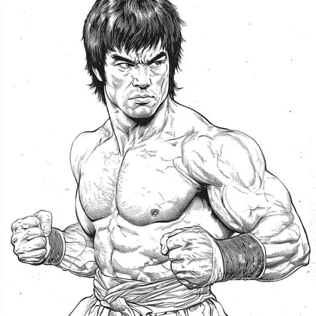 bruce lee para colorir 20