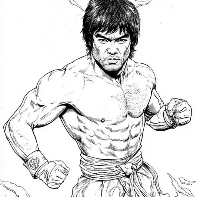 bruce lee para colorir 22