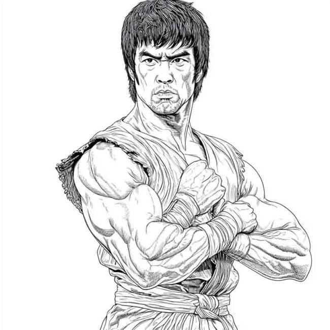 bruce lee para colorir 28