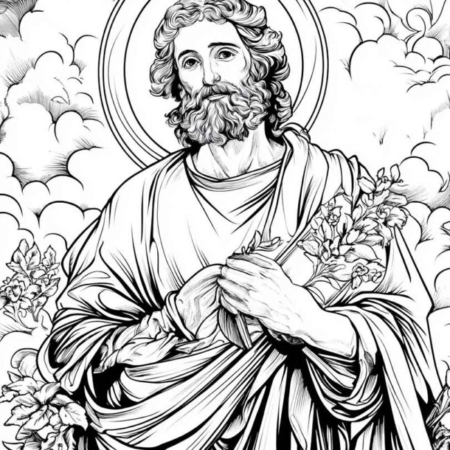 sao judas tadeu para colorir 8