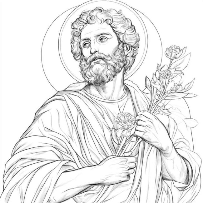sao judas tadeu para colorir 40