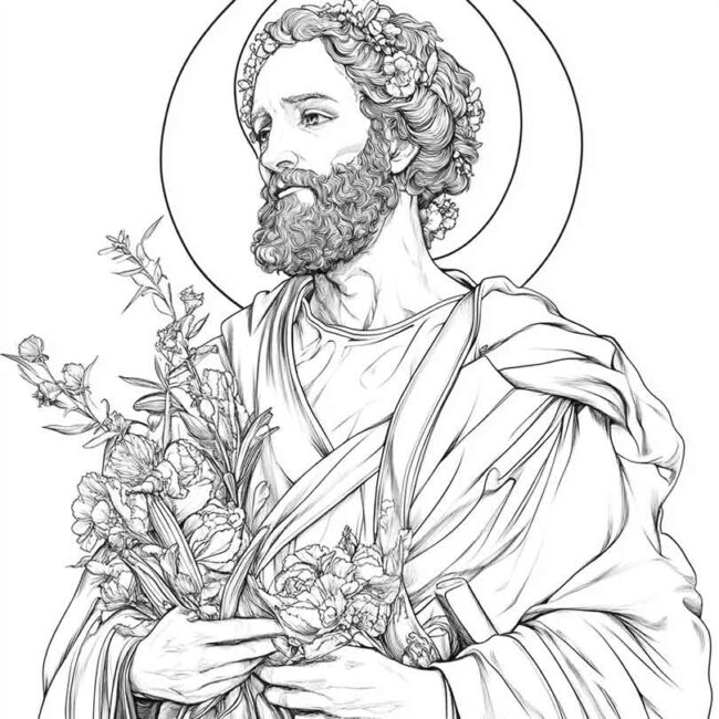 sao judas tadeu para colorir 17