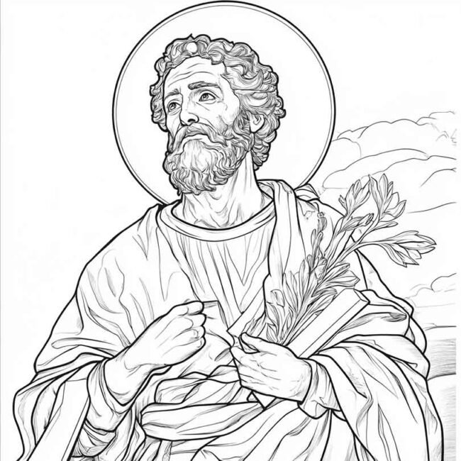 sao judas tadeu para colorir 19
