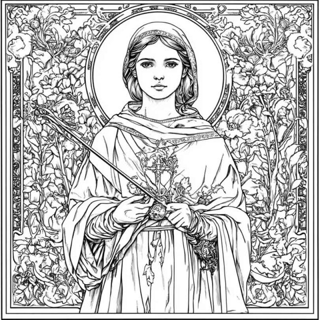 santa cecilia para colorir 9 santa cecilia para colorir 9