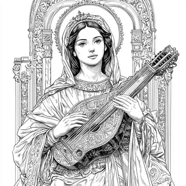 santa cecilia para colorir 12 santa cecilia para colorir 12