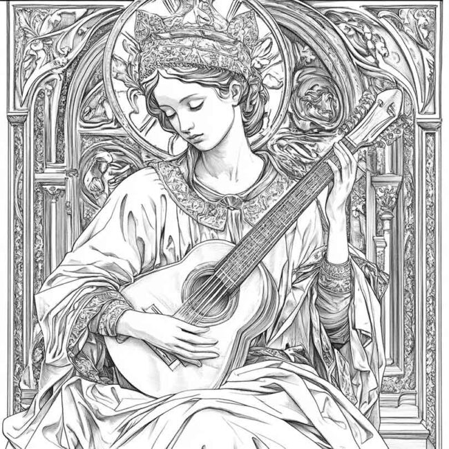 santa cecilia para colorir 2 santa cecilia para colorir 2