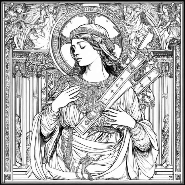 santa cecilia para colorir 6 santa cecilia para colorir 6