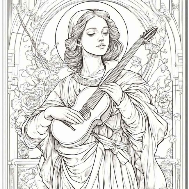 santa cecilia para colorir 20 santa cecilia para colorir 20