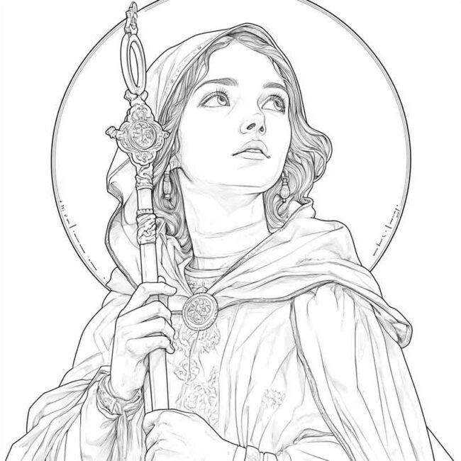 santa cecilia para colorir 1 santa cecilia para colorir 1