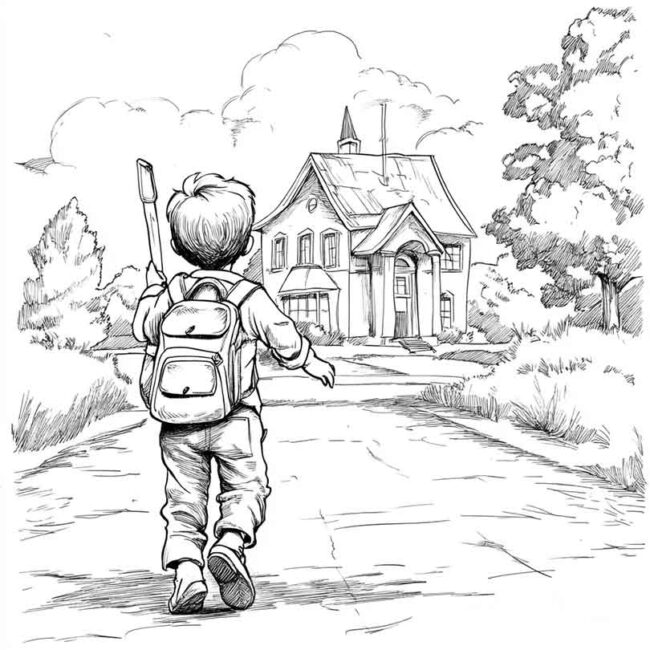 desenho de crianca indo para escola 2 desenho de crianca indo para escola 2
