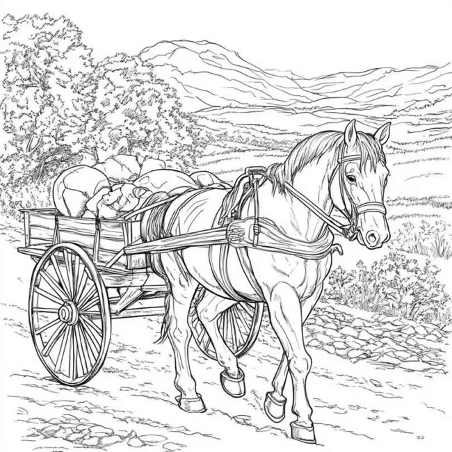 cavalo puxando carroca 7
