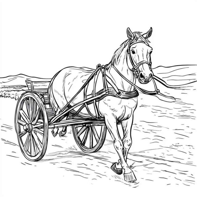 cavalo puxando carroca 1
