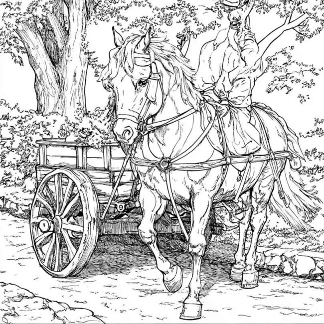 cavalo puxando carroca 3