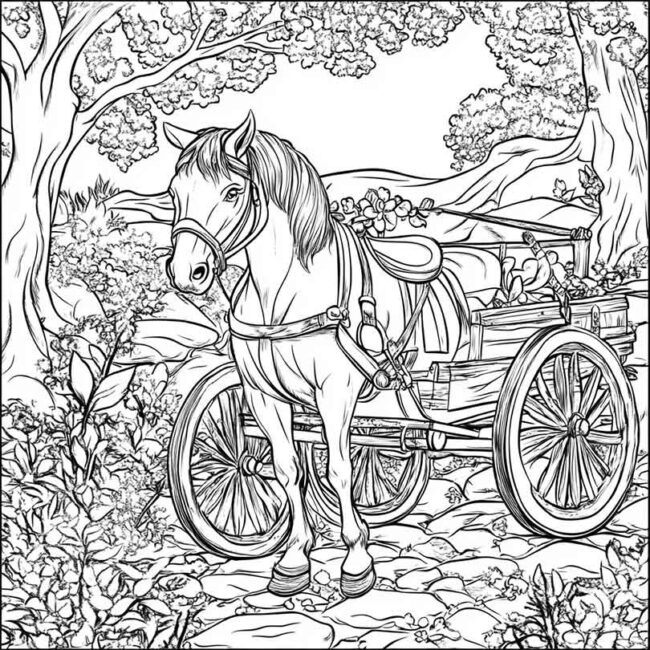 cavalo puxando carroca 2