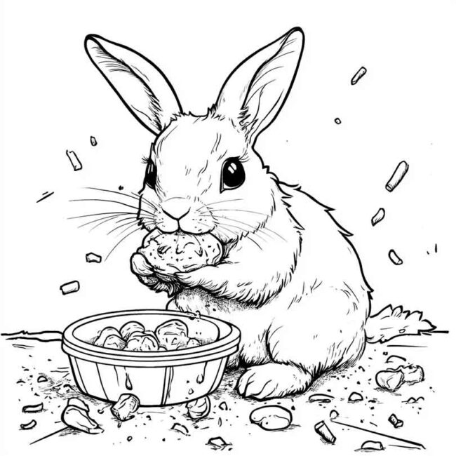 coelhos comendo para colorir 40