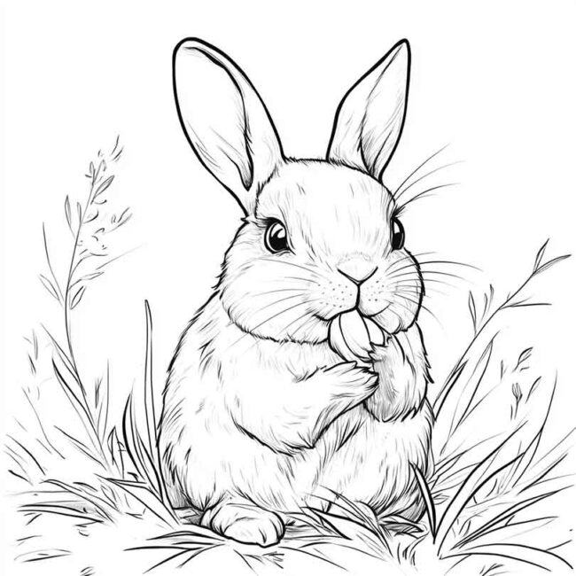 coelhos comendo para colorir 24