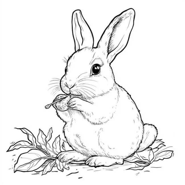 coelhos comendo para colorir 33