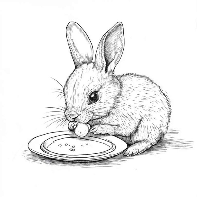 coelhos comendo para colorir 36