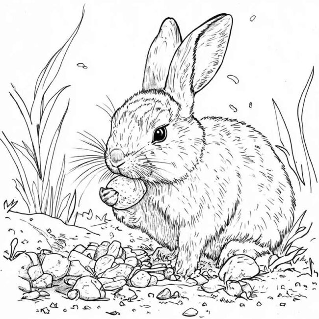 coelhos comendo para colorir 14