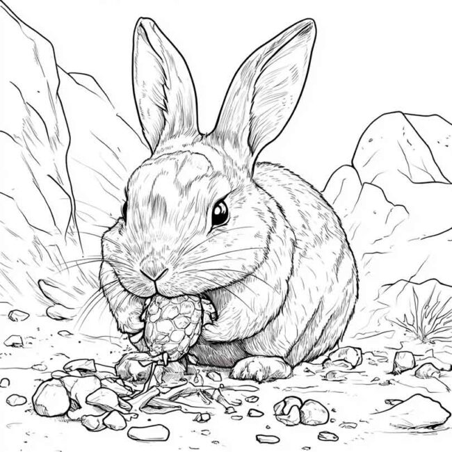 coelhos comendo para colorir 16