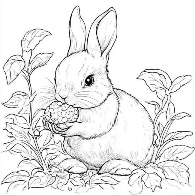 coelhos comendo para colorir 21