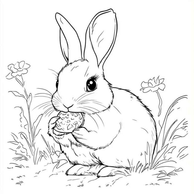 coelhos comendo para colorir 32