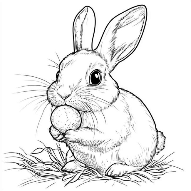 coelhos comendo para colorir 34