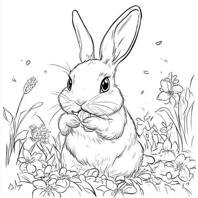 coelhos comendo para colorir 27