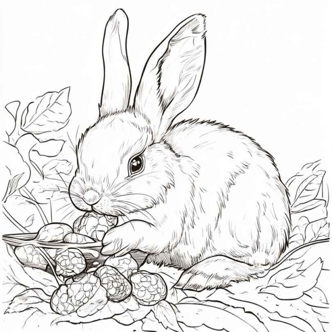 coelhos comendo para colorir 18