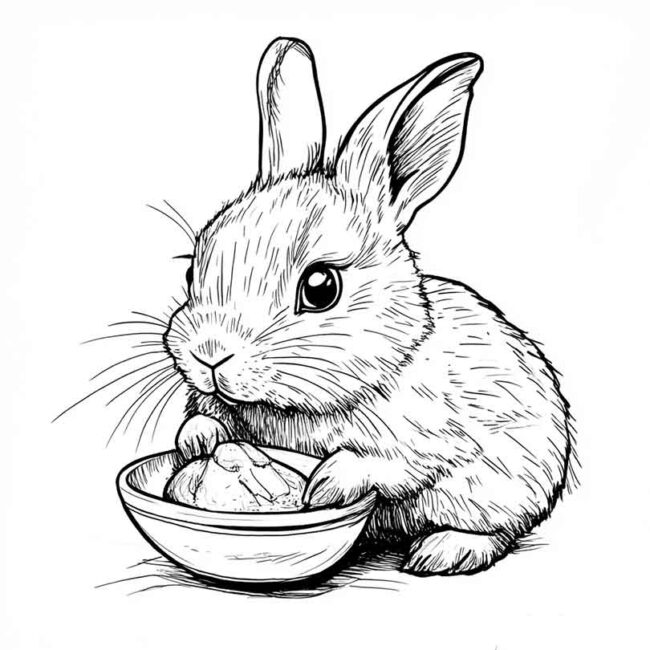 coelhos comendo para colorir 26