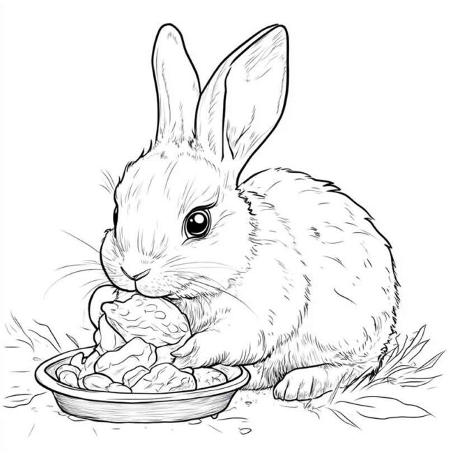 coelhos comendo para colorir 29