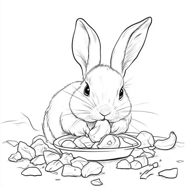 coelhos comendo para colorir 31