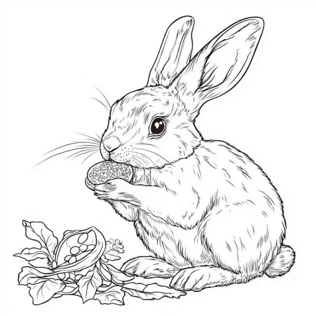 coelhos comendo para colorir 25