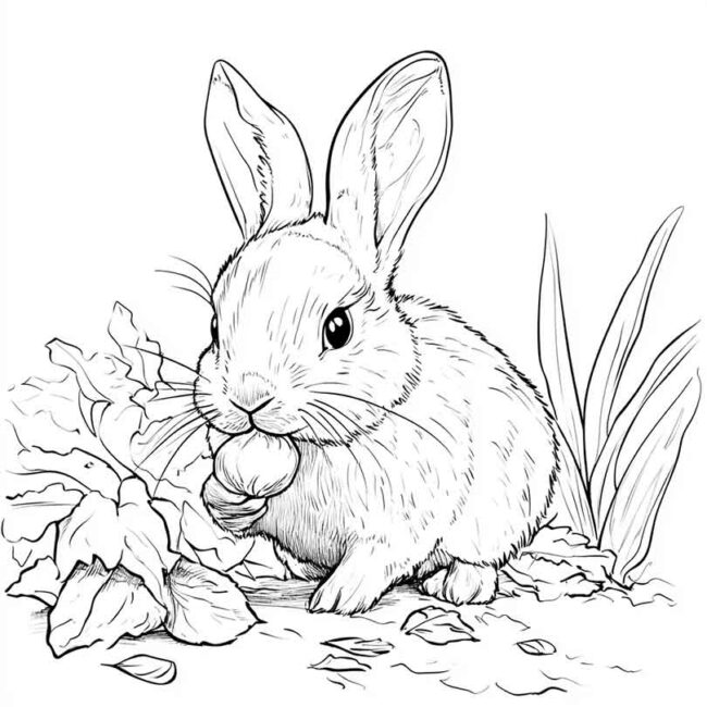 coelhos comendo para colorir 28