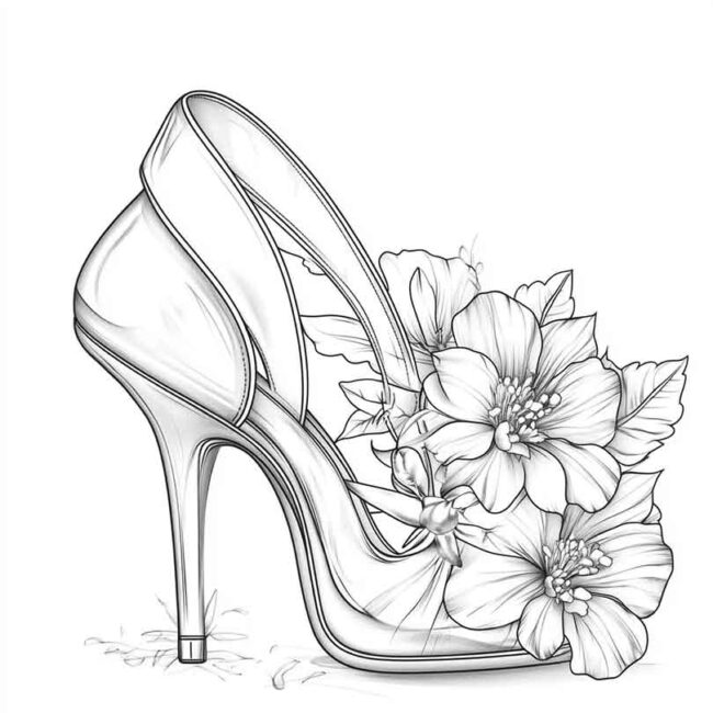 salto alto para colorir png 12