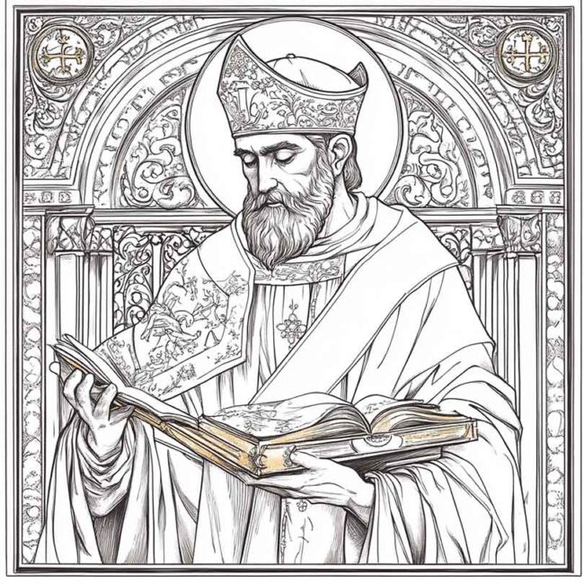 santo agostinho para colorir png 2